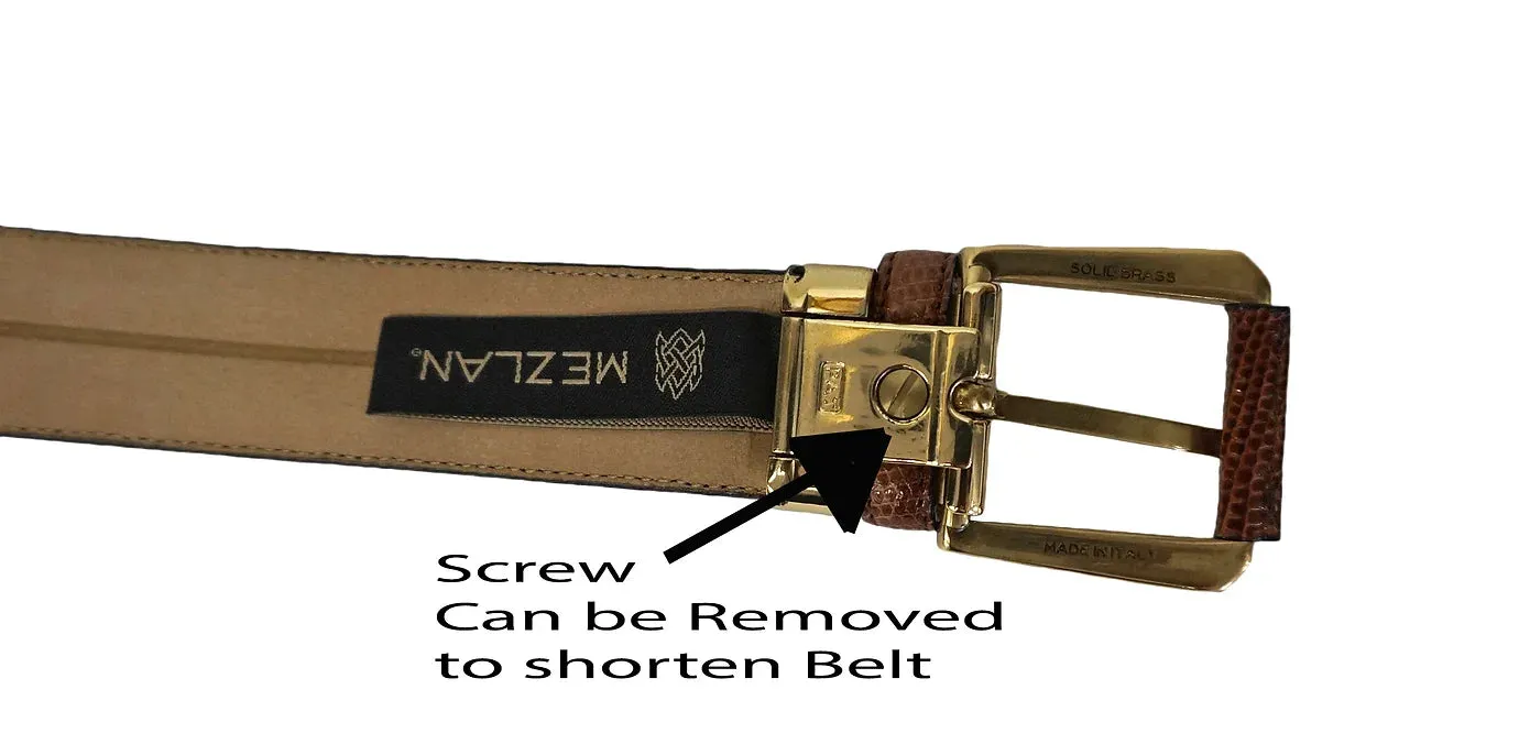 Mezlan Mens Belt "Tan" Genuine Lizard (Ones Size)