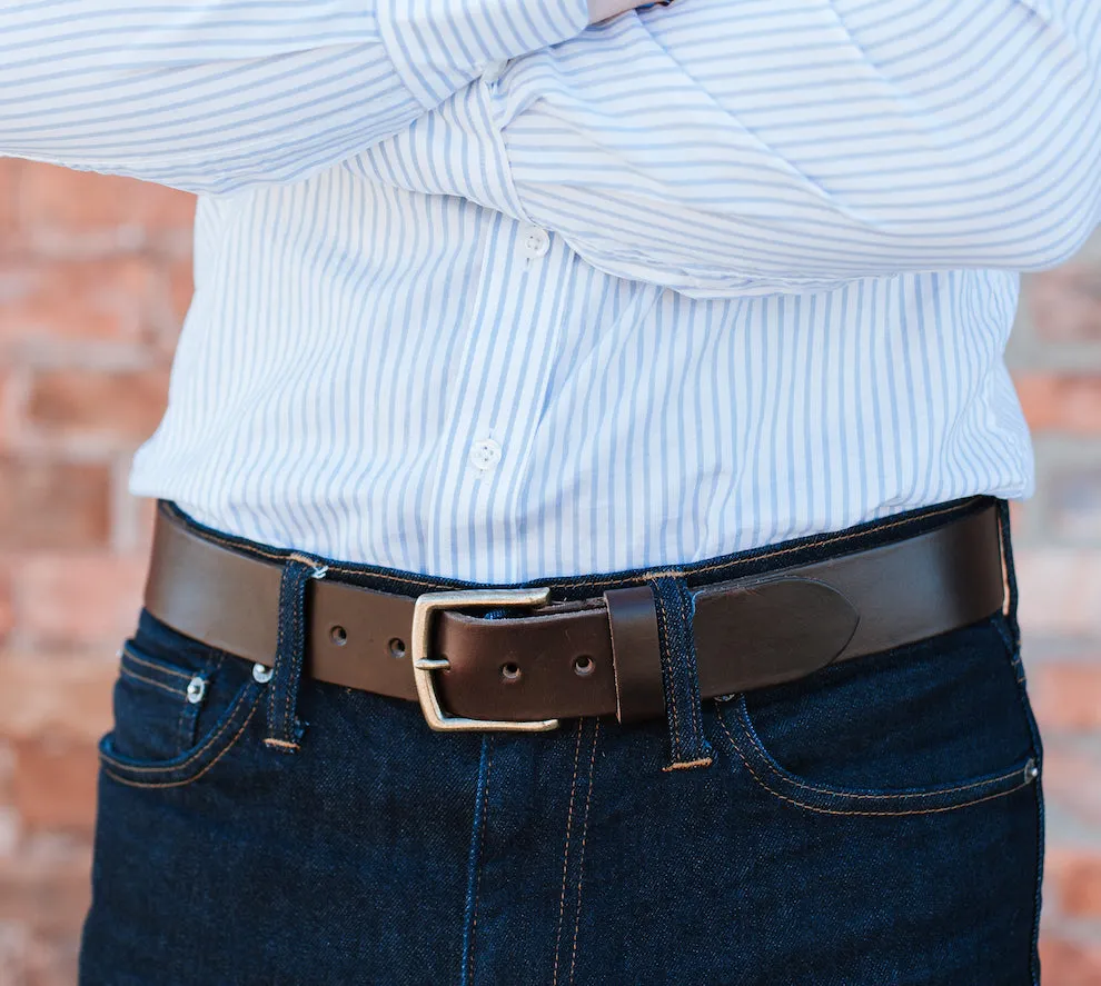 Navy Chromexcel Leather Belt