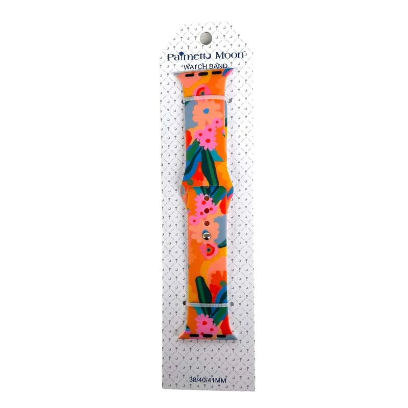 Orange Tropical Floral Watchband