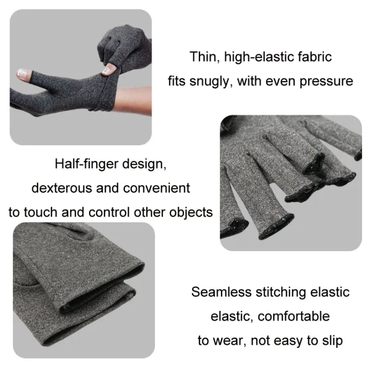 Outdoor Half Finger Joint Care Compression Cycling Gloves, Size: XL(Gray)