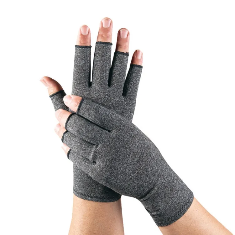 Outdoor Half Finger Joint Care Compression Cycling Gloves, Size: XL(Gray)