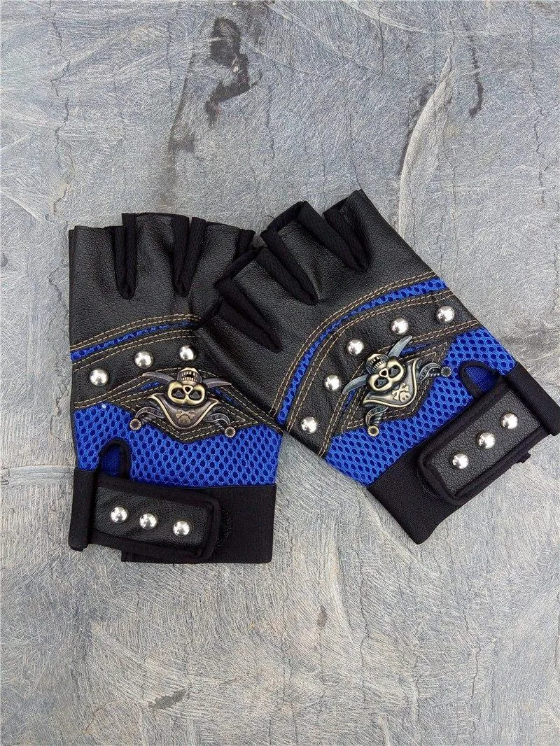 Pirate Skull Leather Gloves