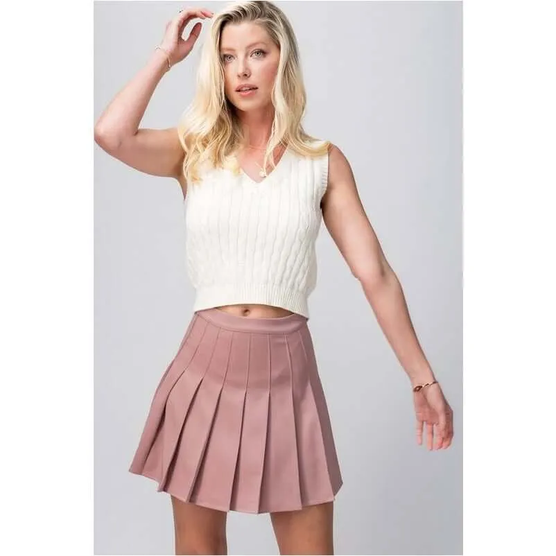 Pleated Tennis Mini Skirts