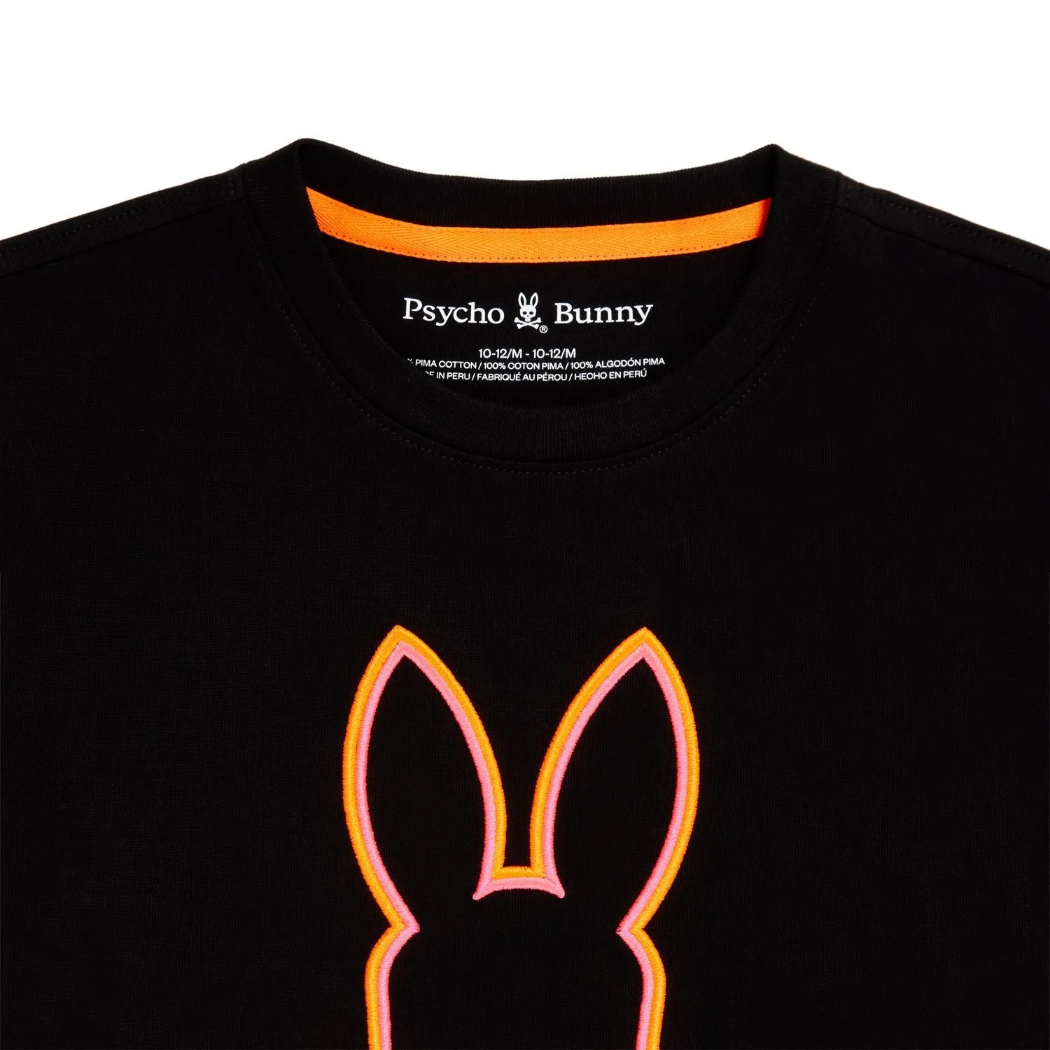 Psycho Bunny Kids Santa Monica Embroidered Black T-Shirt_ B0u842a2pc-001