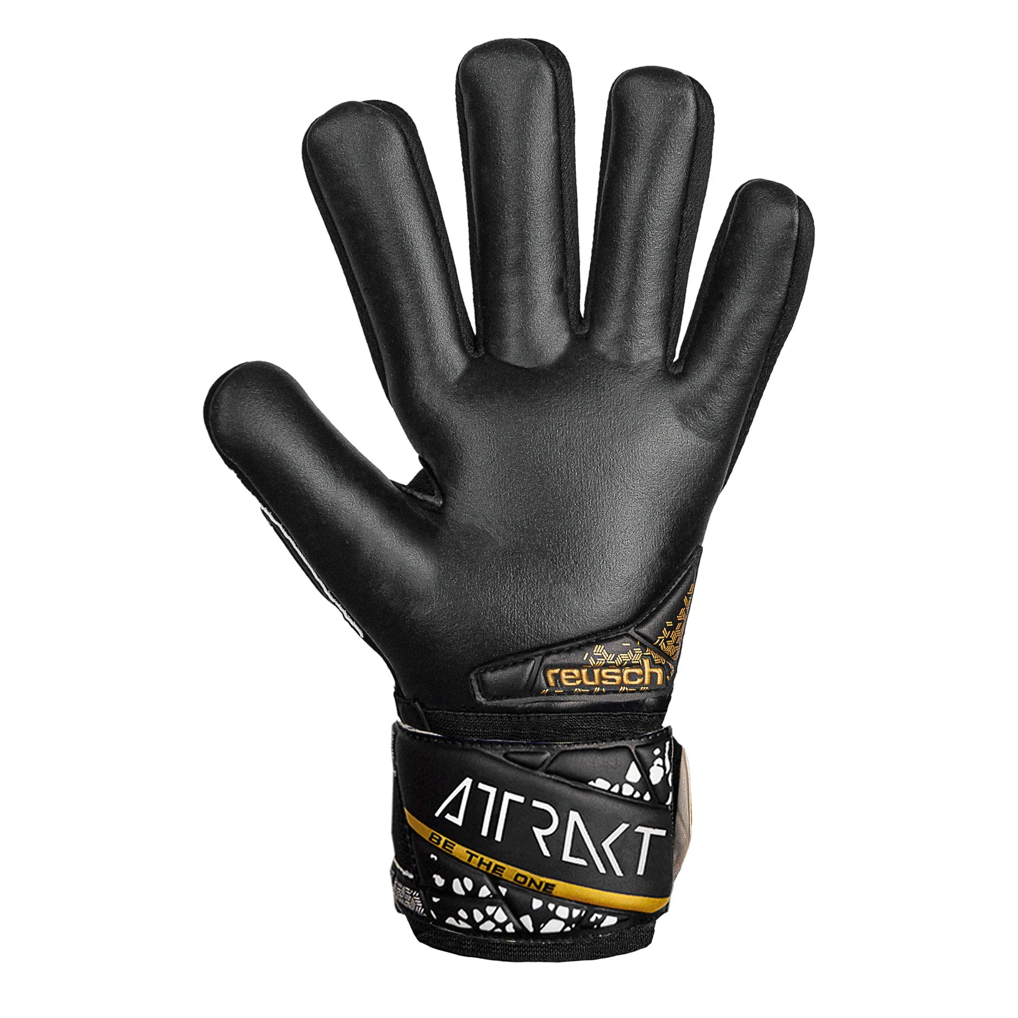 Reusch Kids Attrakt Silver NC Fingersave Goalkeeper Gloves Black/Gold/White