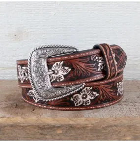 Roper Genuine Tooled Distressed Leather Belt