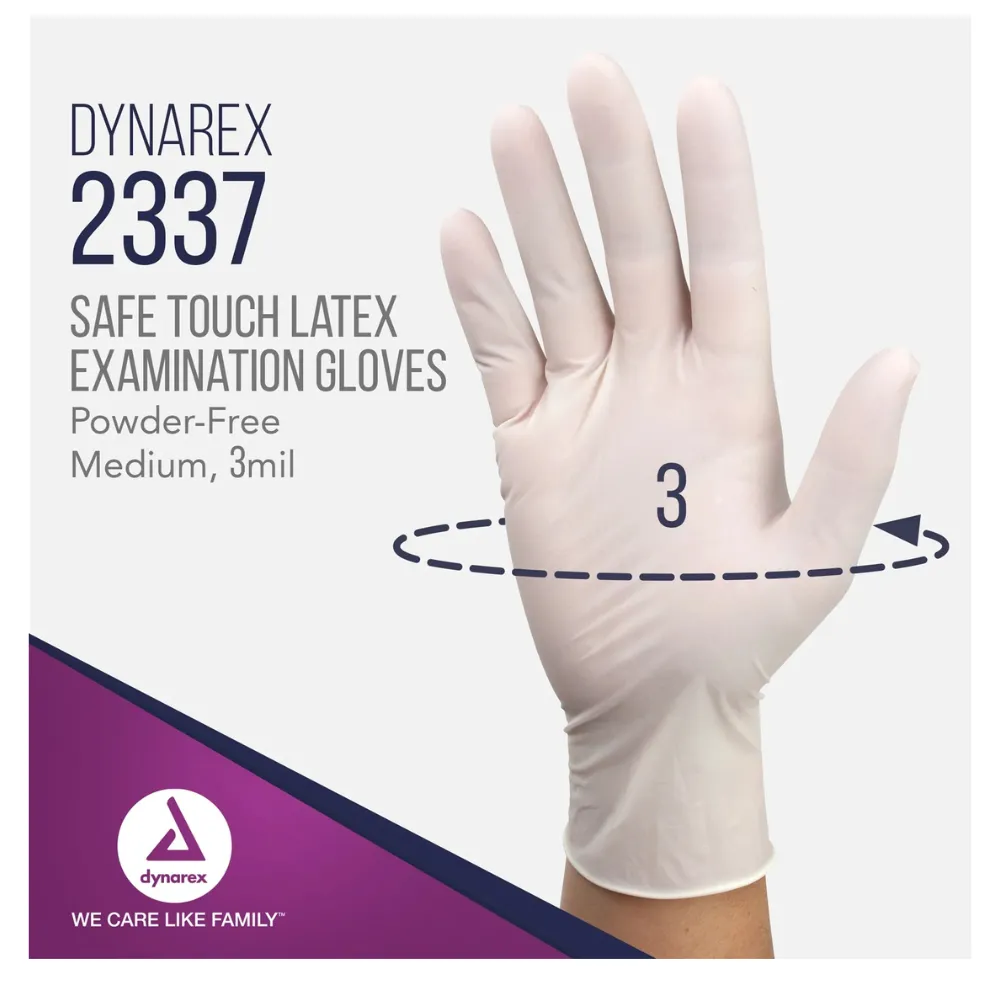 Safe-Touch Latex Exam Gloves, Medium 100pcs.