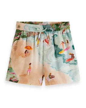 SCOTCH AND SODA SS24 BEACH LIFE PLACED PRINT SHORTS