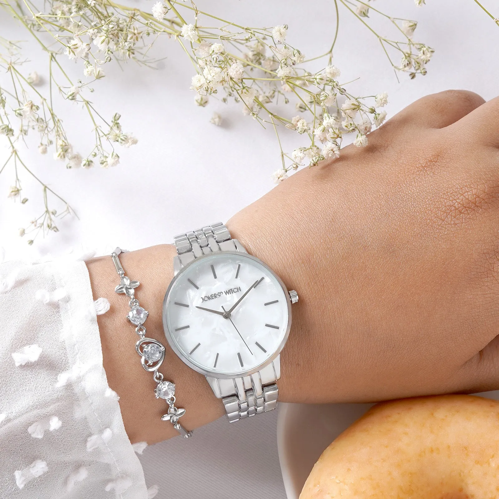 Skylar Silver Watch Bracelet Stack