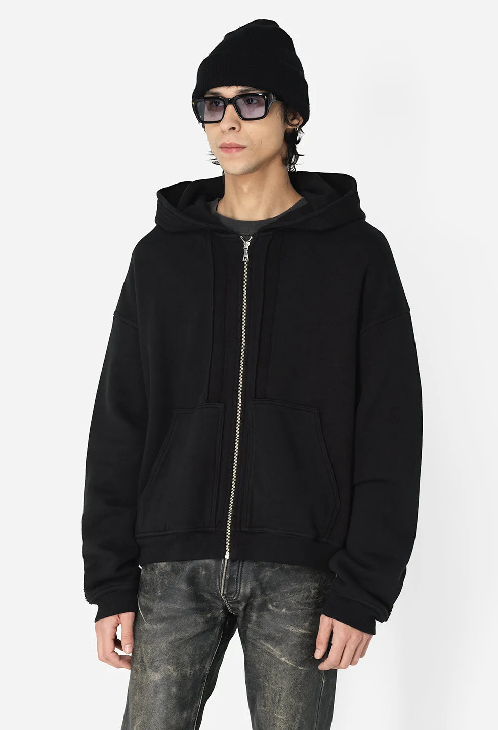 Slab Full-Zip Hoodie / Black