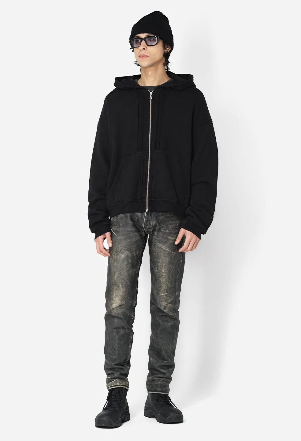 Slab Full-Zip Hoodie / Black