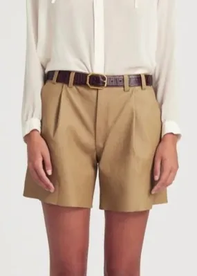 SPRWMN Deep Pleat Trouser Short Khaki