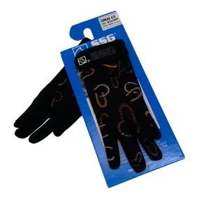 SSG All Weather Riding Gloves in Black Horseshoe - Children's 4/5