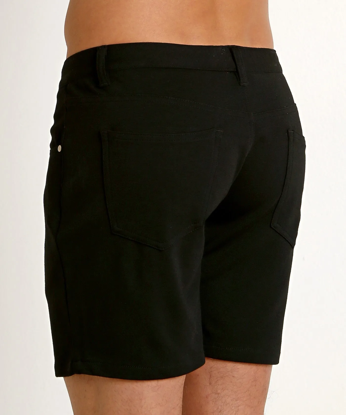 Stretch Knit Shorts (5 inseam) (Black)