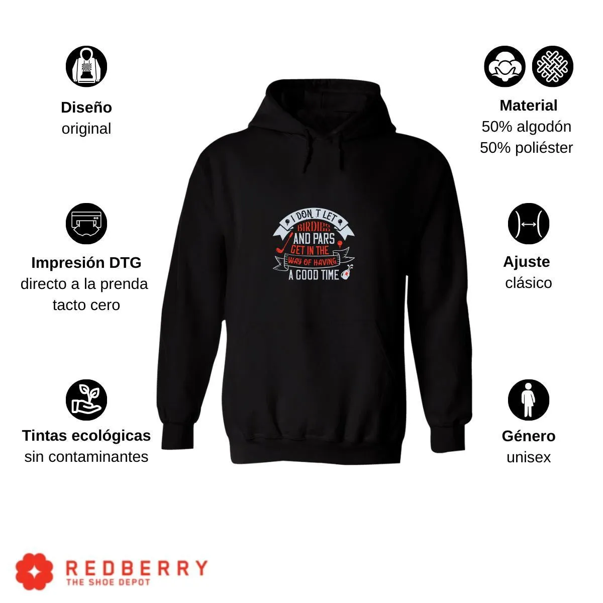 Sudadera Hombre  Hoodie Golf Deporte Frases 021