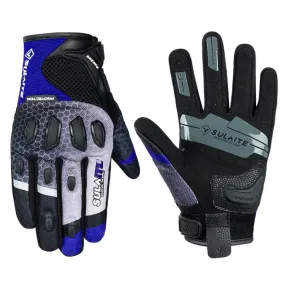 SULAITE Motorcycle Anti-fall Touch Screen Breathable Mesh Cycling Gloves, Size: L(Black Blue)