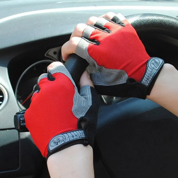 Summer Men Women Fitness Gloves Gym Weight Lifting Cycling Yoga Training Thin Breathable Antiskid Half Finger Gloves, Size:XL(Black)