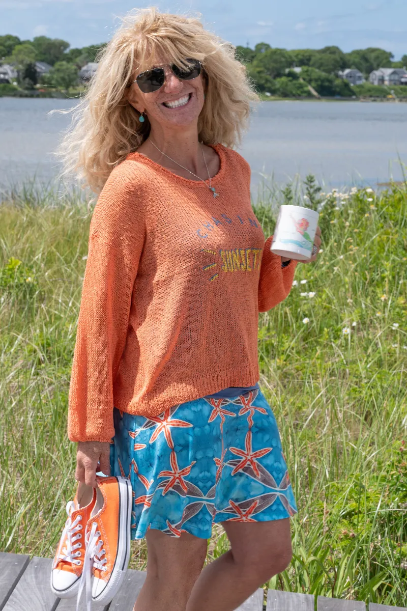 Sunset Starfish Boardwalk Skirt