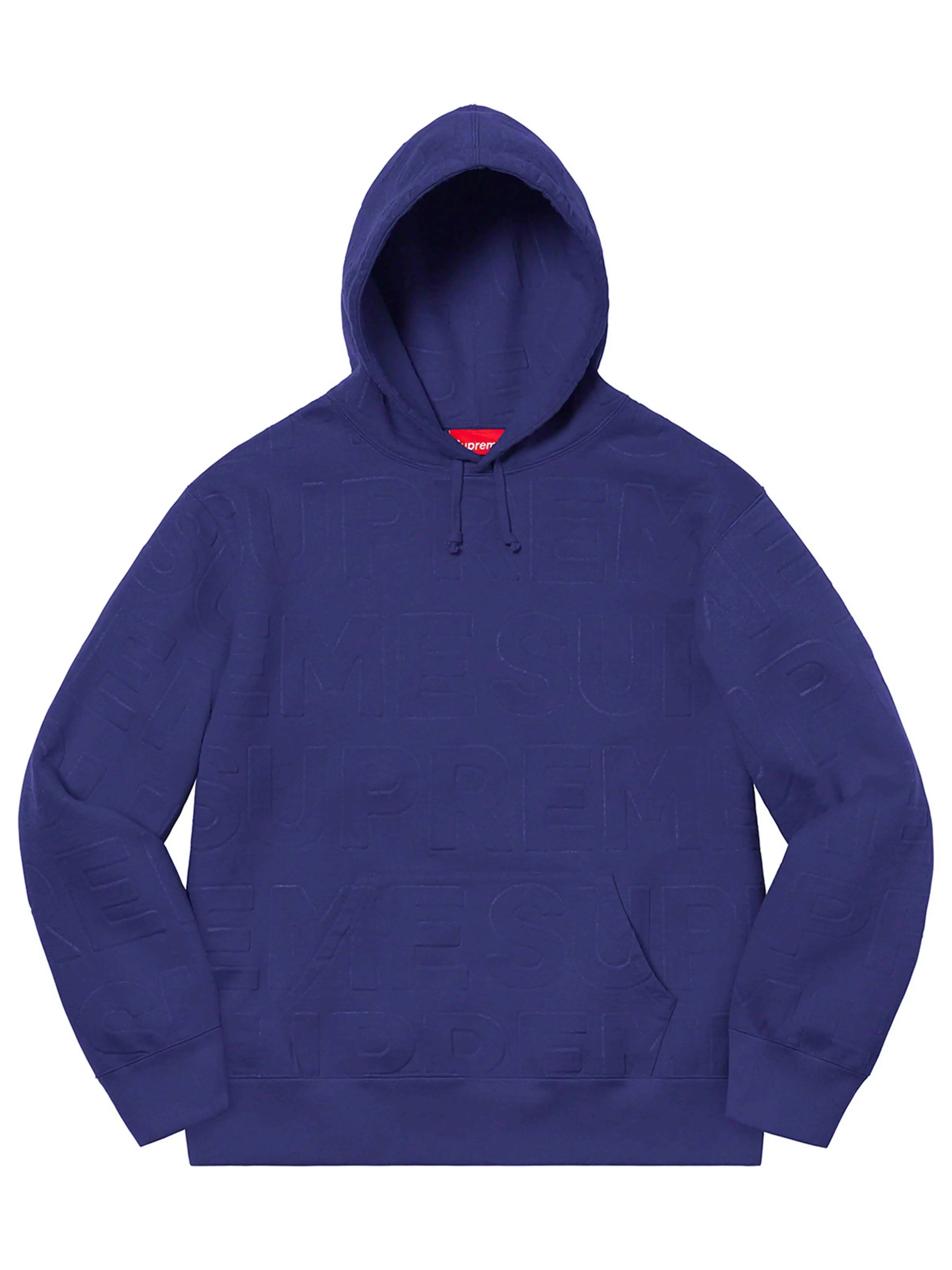 Supreme Embossed Logos Hoodie Washed Navy [SS21]