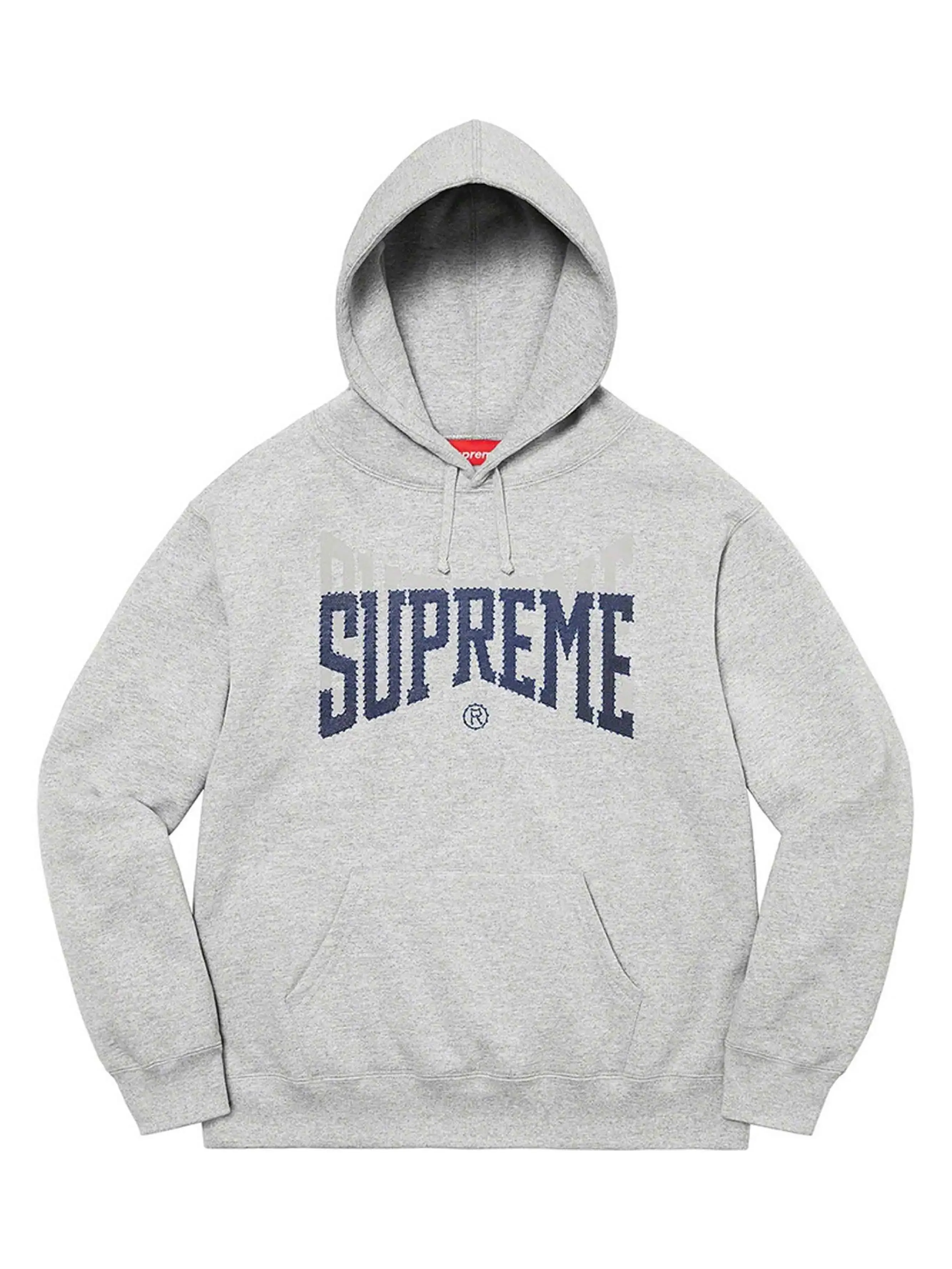 Supreme Rhinestone Shadow Hoodie Heather Grey (FW22)