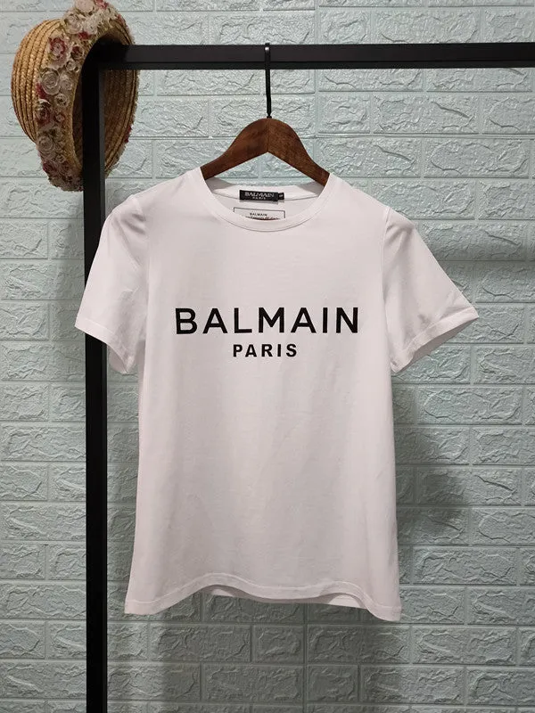 T Shirt Balmain Spring/Summer Gilding Letters All Cotton Short Sleeve T-shirt