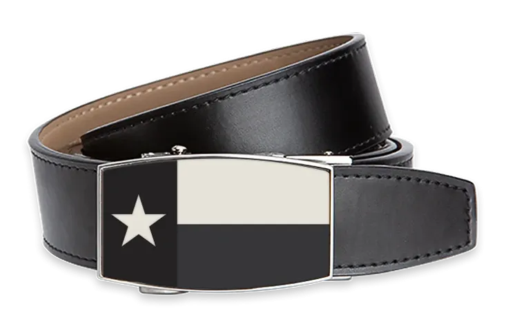 Texas Flag Black Aston Black, 1 3/8 Strap, Dress Belt