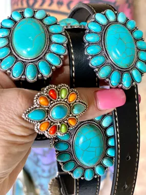 The Durango Turquoise Concho Belt