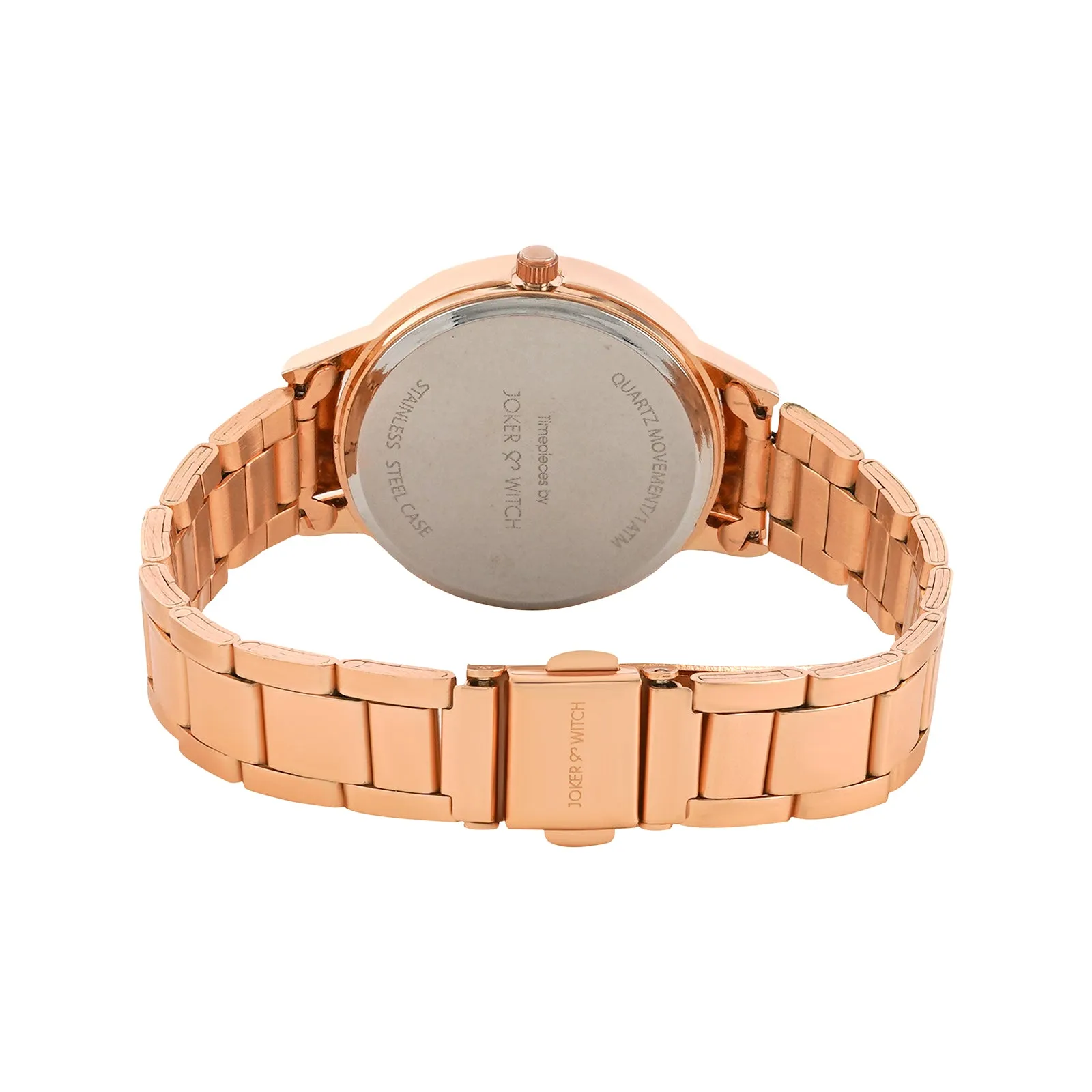 Tokyo White Dial Rosegold Metallic Strap Watch