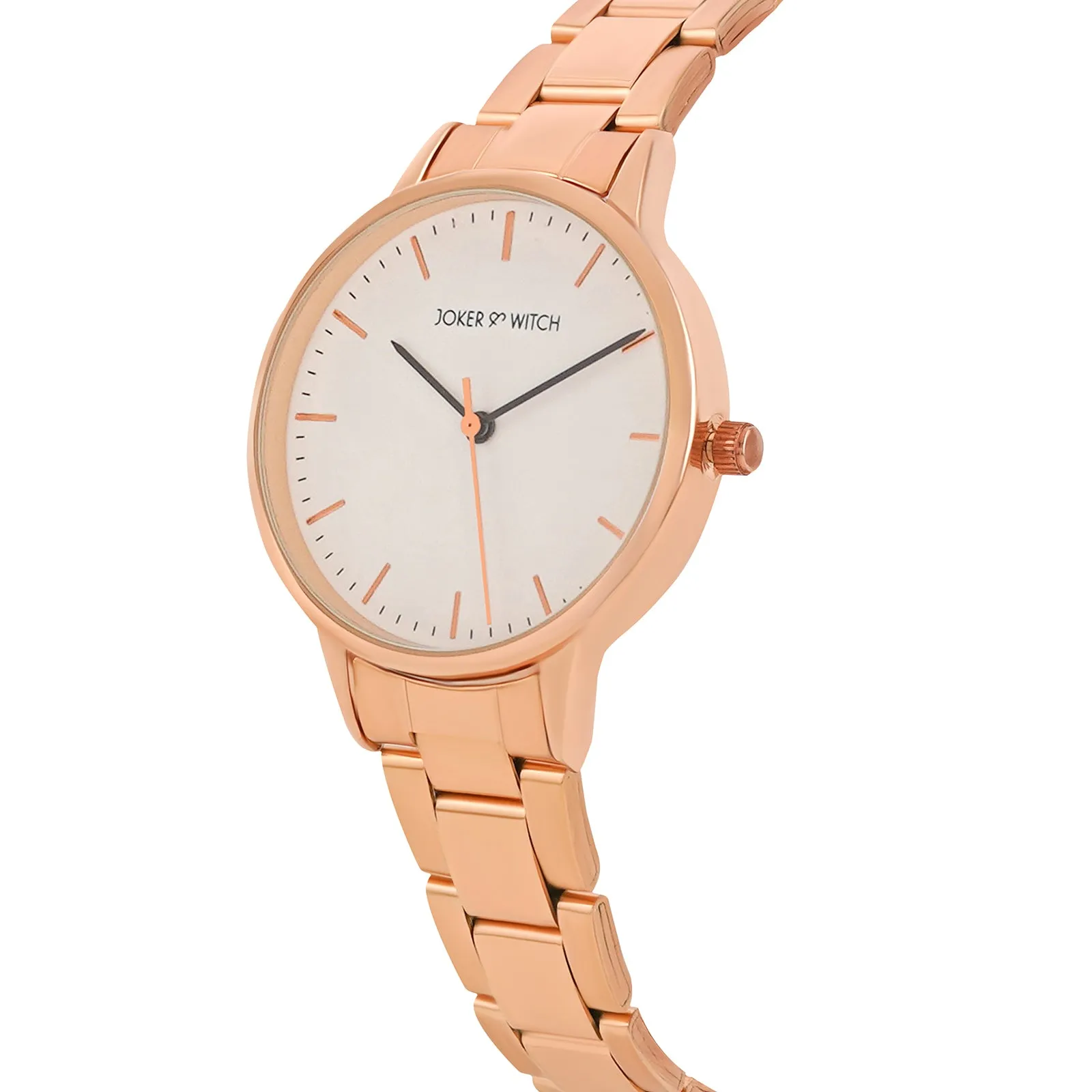 Tokyo White Dial Rosegold Metallic Strap Watch