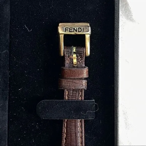 Vintage Fendibrown strap small gold face watch