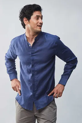 Vintage Indigo Linen Shirt