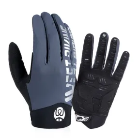 WEST BIKING YP0211214 Long Finger Shock Absorption Non-Slip Touch Screen Gloves Cycling Sports Gloves, Size: L(Gray)