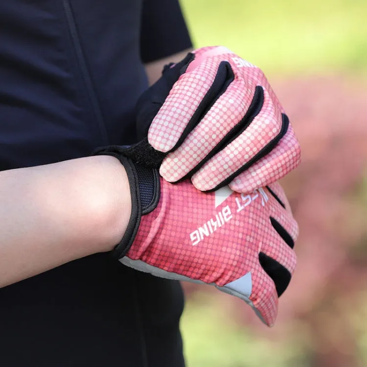 WEST BIKING YP0211216 Riding Gloves Bike Shock Absorption Touch Screen Full Finger Glove, Size: M(Red)