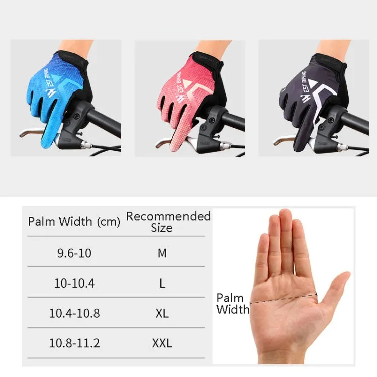 WEST BIKING YP0211216 Riding Gloves Bike Shock Absorption Touch Screen Full Finger Glove, Size: XL(Blue)