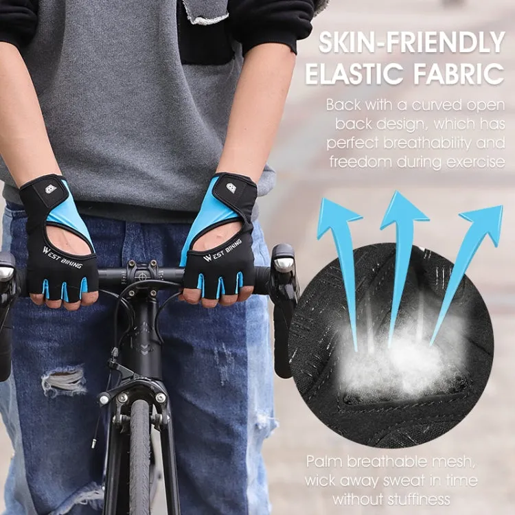 WEST BIKING YP0211217 Cycling Breathable Silicone Palm Gloves Fitness Training Wrist Guard Sports Gloves, Size: M(Dark Gray)