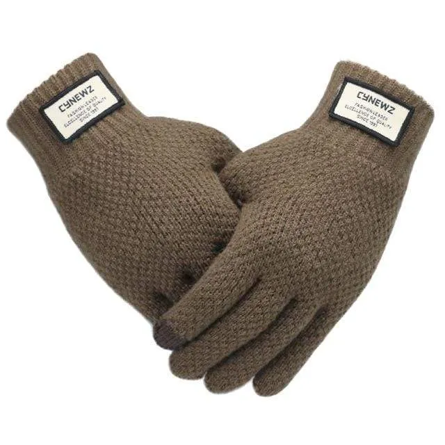 Winter Men Knitted Gloves Touch Screen High Quality Male Mitten Thicken Warm Wool Cashmere Solid Men Business Gloves Autumn