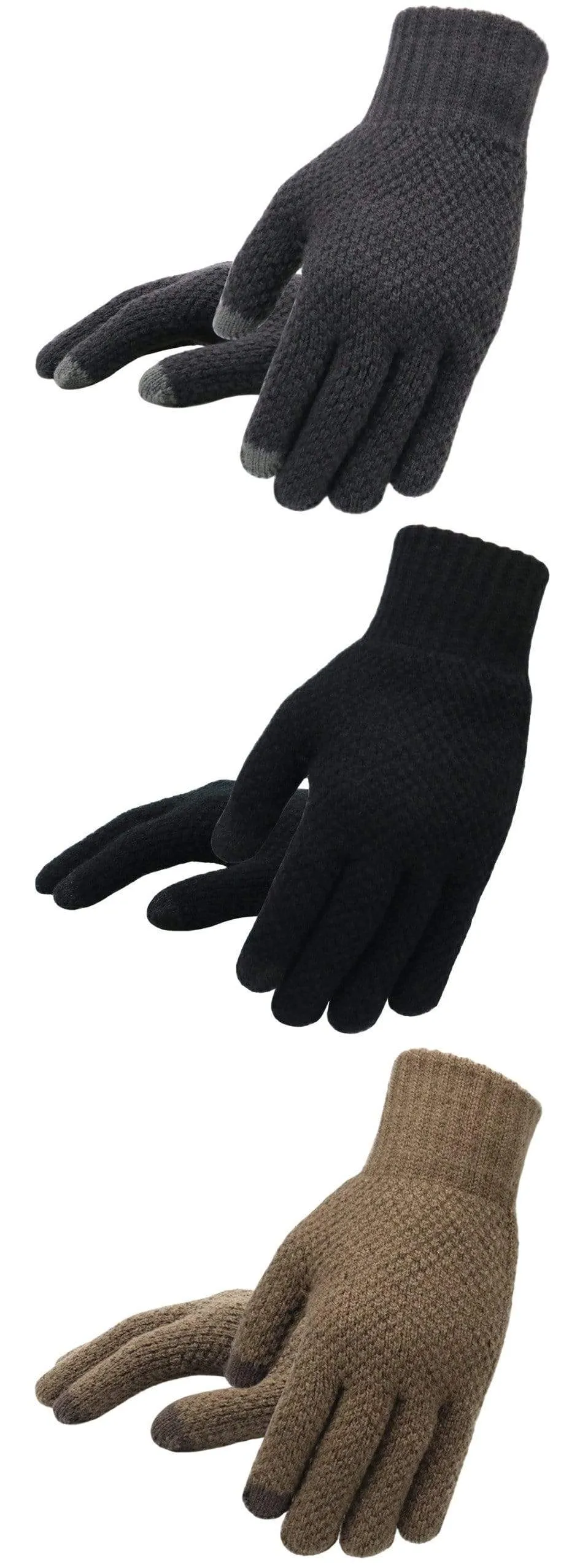 Winter Men Knitted Gloves Touch Screen High Quality Male Mitten Thicken Warm Wool Cashmere Solid Men Business Gloves Autumn