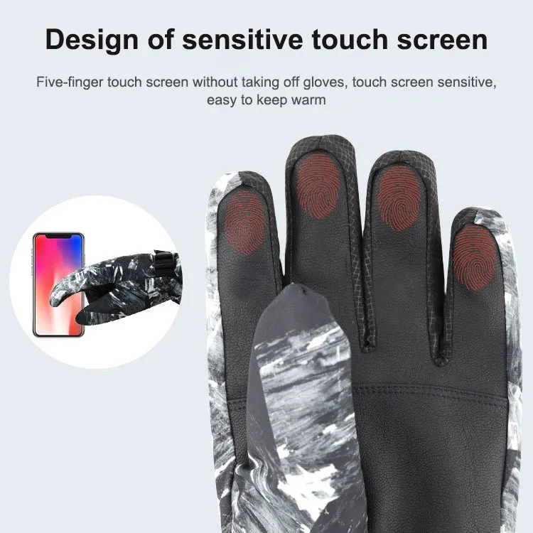 Winter Thermal Ski Gloves Outdoor Waterproof Velvet Gloves Thickening Touch Screen Motorcycle Gloves, Size: M(Red)