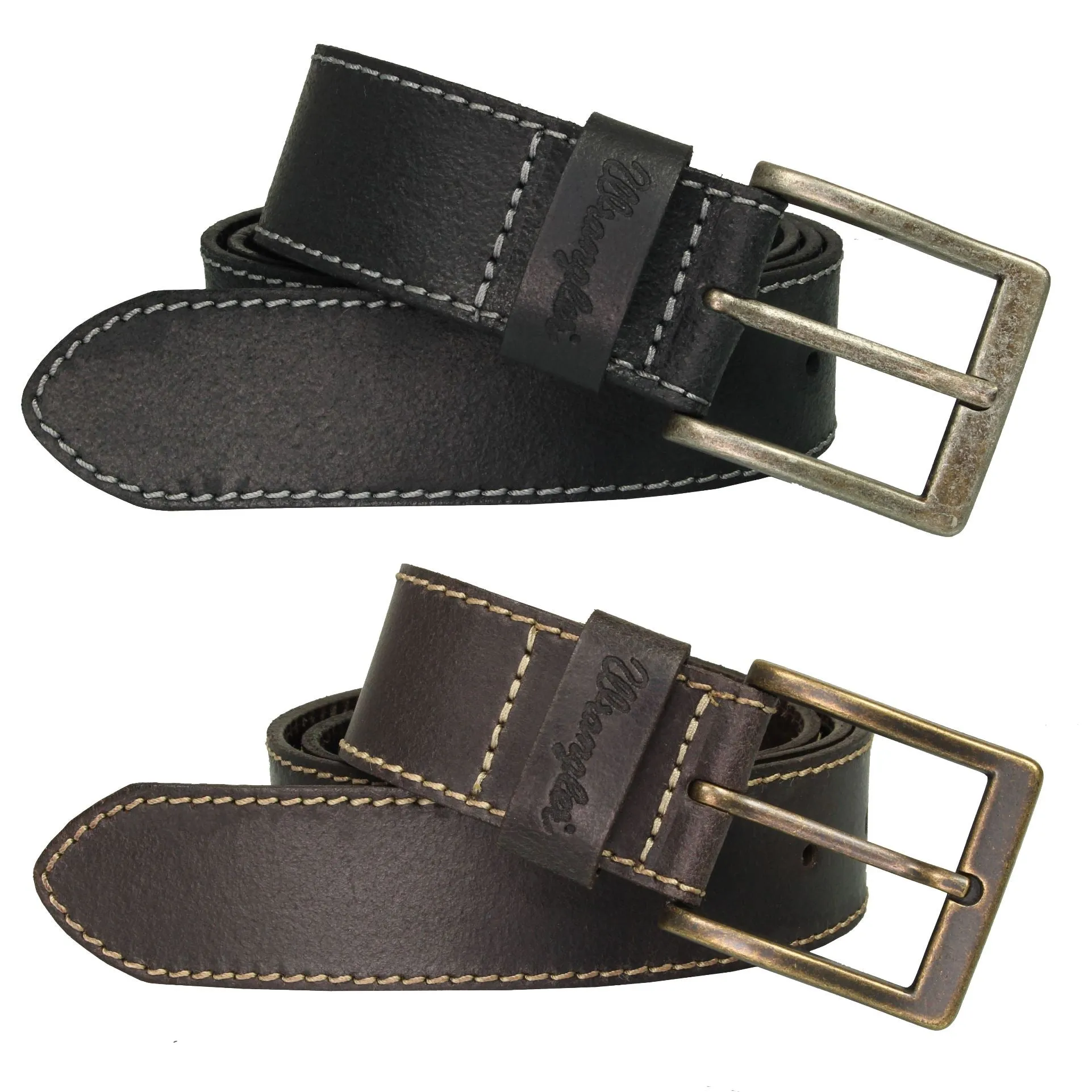 Wrangler Mens 'Stitched' Leather Belt