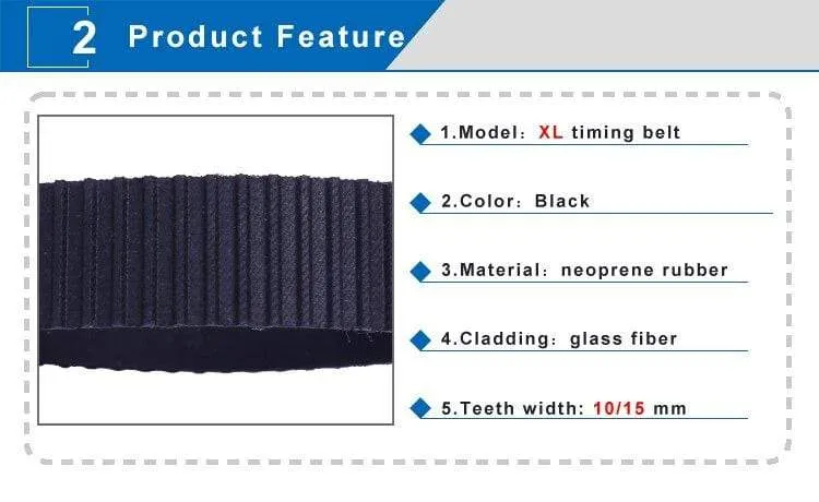 XL timing belt model-116XL/118XL/120XL/122XL/124XL/126XL/128XL/130XL belt teeth pitch 5.08mm width 10/15mm for XL timing pulley