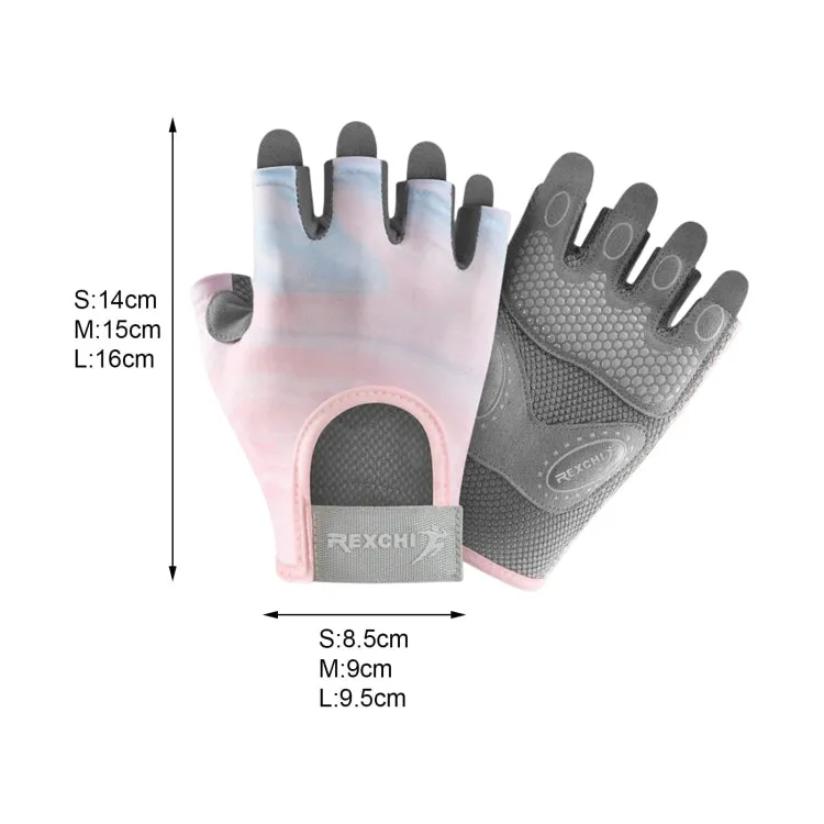 Yoga Sports Gloves Non-slip Shock-absorbing Half-finger Anti-cocoon Gloves, Size: M(Sakura Pink)