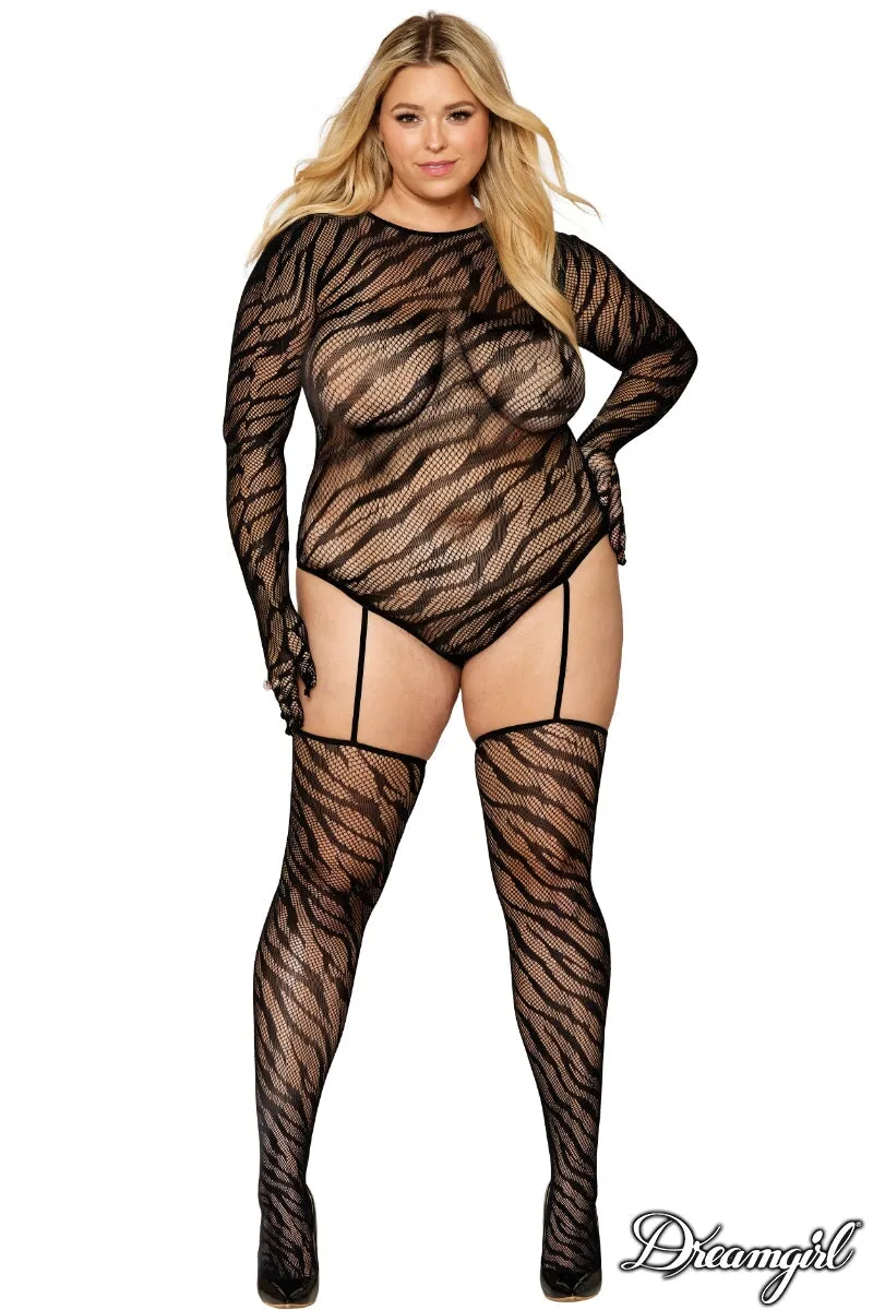 Zebra Net Bodystocking