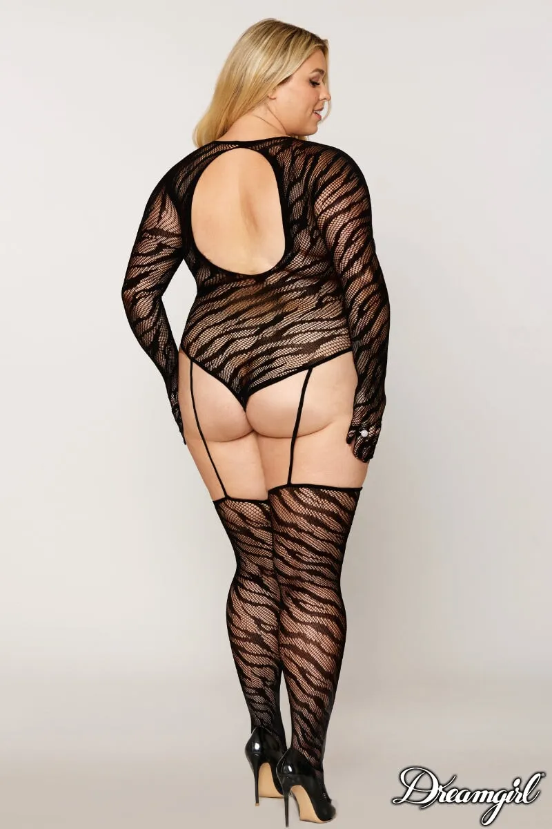 Zebra Net Bodystocking